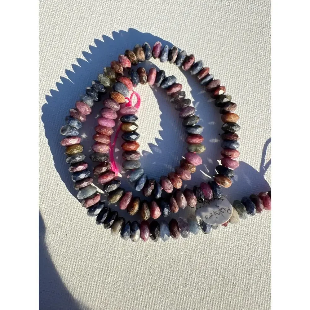 Ruby and Sapphire Bead Strands 15.5” 7mm (3 available)